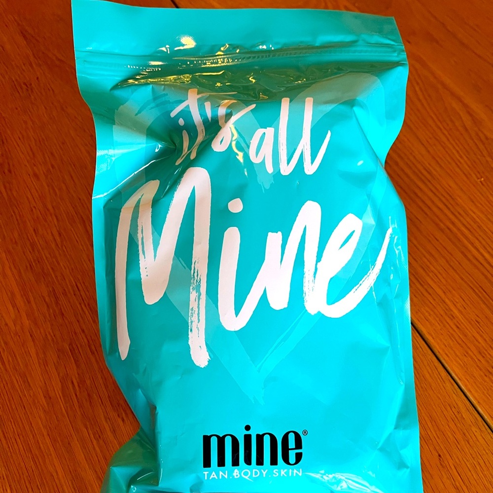 MINE Tan Body Skin Self Tanning Kit with Mitt NIB! Full Size 6.7oz Sunless Foam